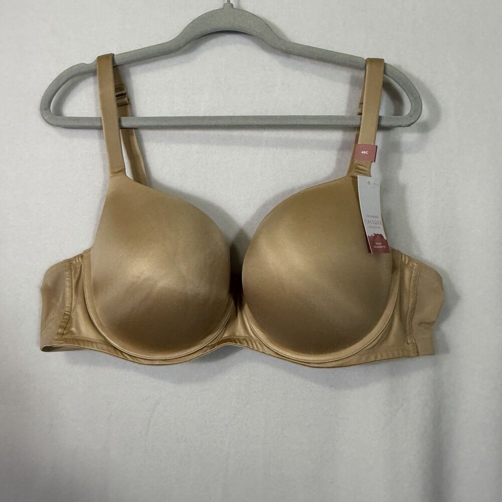 NEW Cacique Lane Bryant Nude Cafe Mocha Boost Underwire Balconette Bra Size 46C